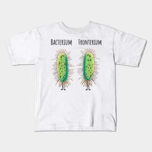 Bacterium and Fronterium silly paramecium bacteria pun meme Kids T-Shirt